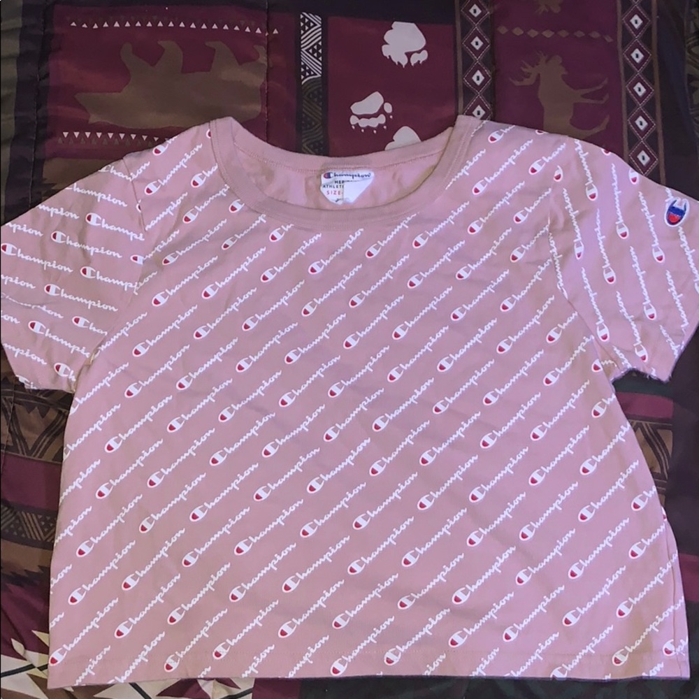 Champion Tan/Peach Crop Top; Size Small